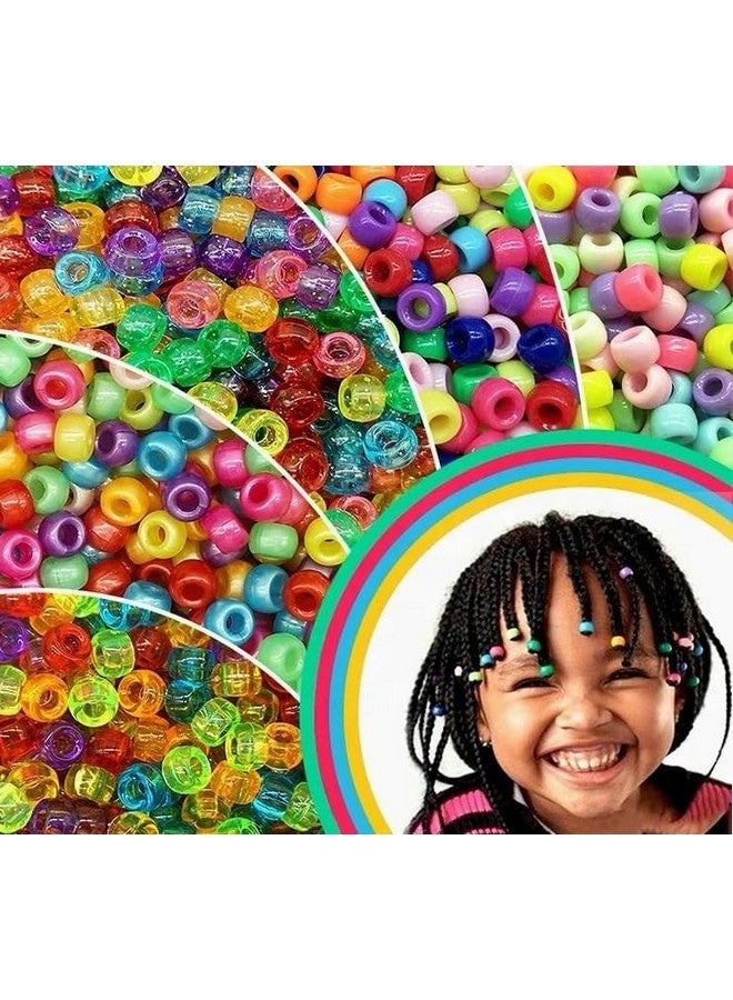 Radhya Accessories إكسسوارات راديا 50 قطعة خرز شعر للأطفال مشابك شعر ملونة للفتيات الصغيرات مشابك شعر صغيرة للنساء والفتيات مشابك شعر بلاستيكية ملونة لصنع ضفائر الشعر (متعدد الألوان) - Image 2