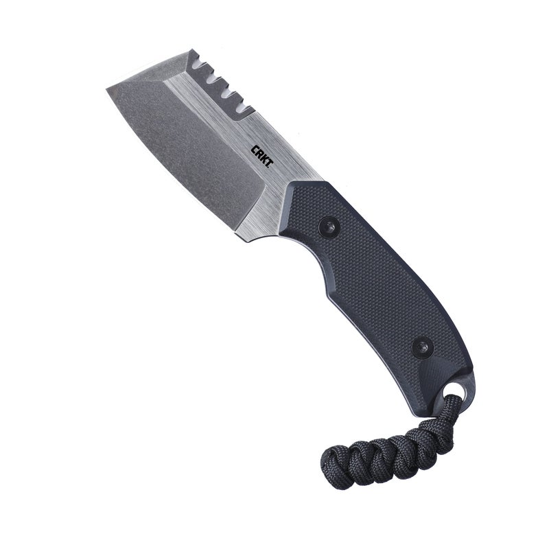 CRKT Razel Compact Fixed Blade Knife with Sheath: D2 Steel Blade with Veff Flat Top Serrations, G10 Handle, 4036 - Image 1