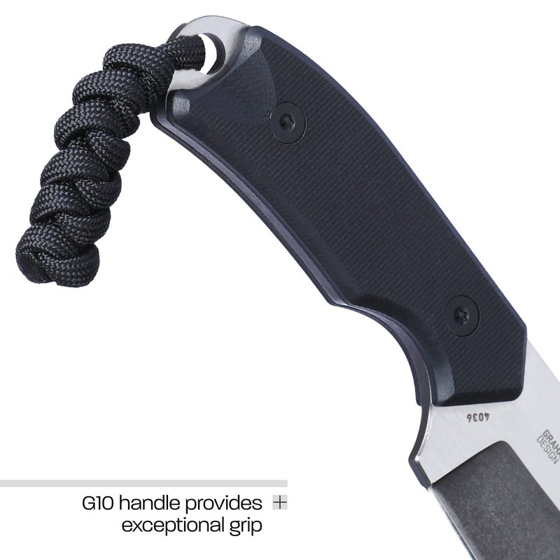 CRKT Razel Compact Fixed Blade Knife with Sheath: D2 Steel Blade with Veff Flat Top Serrations, G10 Handle, 4036 - Image 5