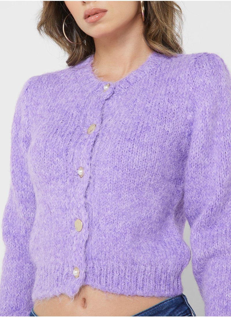 ONLY - Button Detail Knitted Cardigan - Image 1