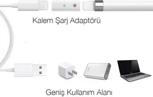 بولهاموبيل Polham Apple Pencil Pen Charging Adapter, Lightning To Lightning Converter Converter, With Indicator Light