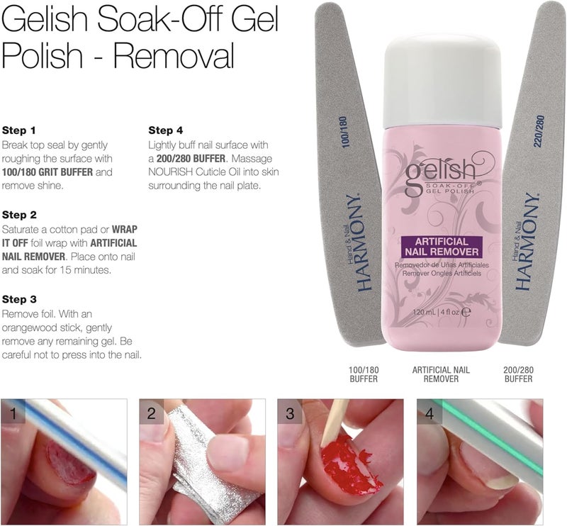 Gelish Artificial Nail Remover - 16oz (480ml) Acetone-Based Formula for Gel Polish Removal - Image 3