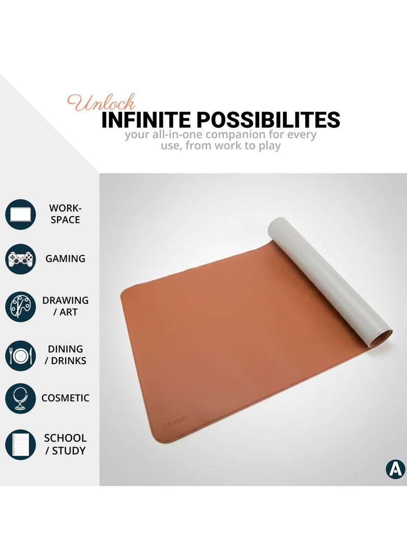 أبارسي ماوس باد جلد على الوجهين - 2XL ، 80 × 40 سم (31.50 × 15.75 انش), بني ورمادي - Image 5