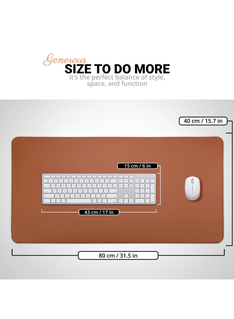 أبارسي ماوس باد جلد على الوجهين - 2XL ، 80 × 40 سم (31.50 × 15.75 انش), بني ورمادي - Image 2