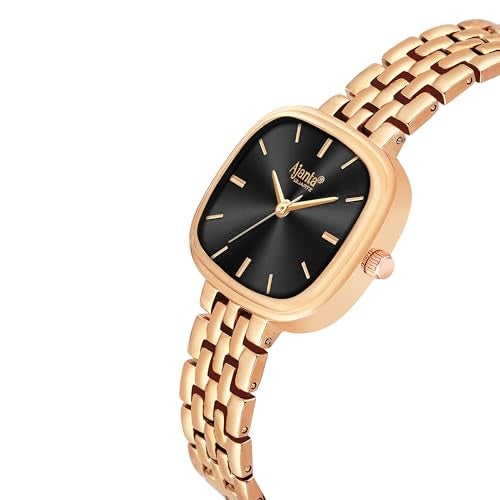 Ajanta Quartz Newly Launched Stainless Steel Stylish Rosegold Analog Watches and Square Dial for Women and Girls with Metal Strap Bracelet Suitable for Casual, Formal (La Luna Collection) - Image 5