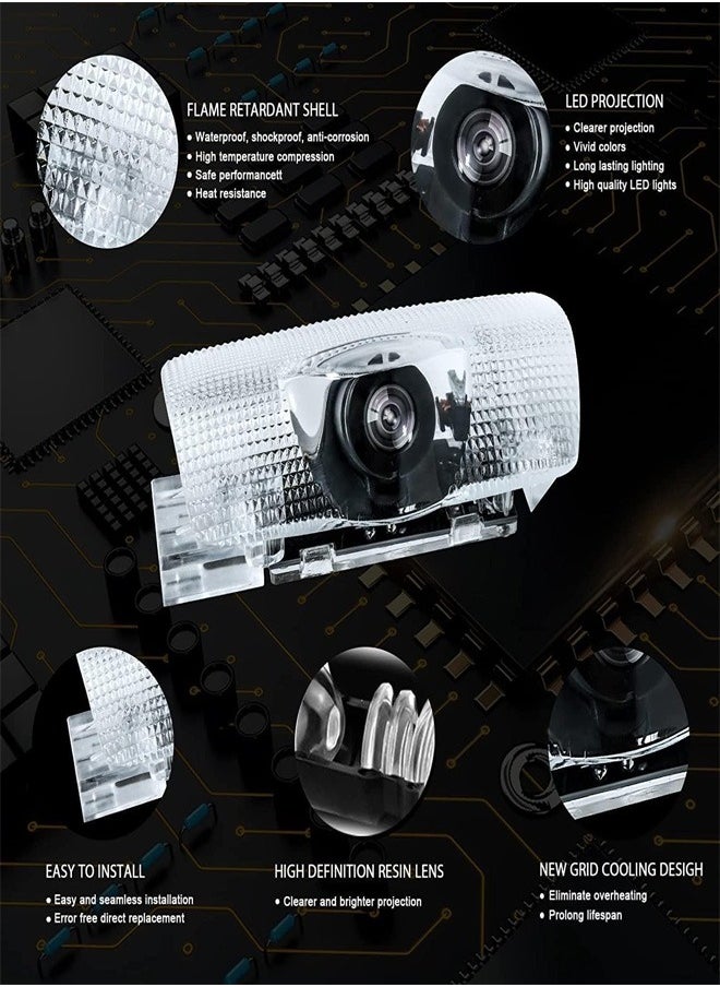 RATSAW 4 Pack LED Car Door Logo Light Projector, Welcome Laser Lights Car Door Courtesy Lights 3D Logo Door Lights White LED Projector Lamps for RXESGXLSLXISGSRCUX Series Door Light Replacement  - Image 3
