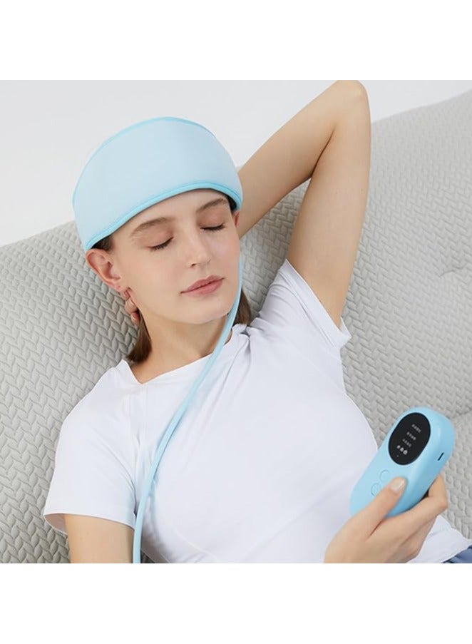 Head Massager With Heat Sleep Massage Instrument Treat Insomnia Scalp Massager For Deep Relaxation And Pressure Relief,Blue  - Image 1