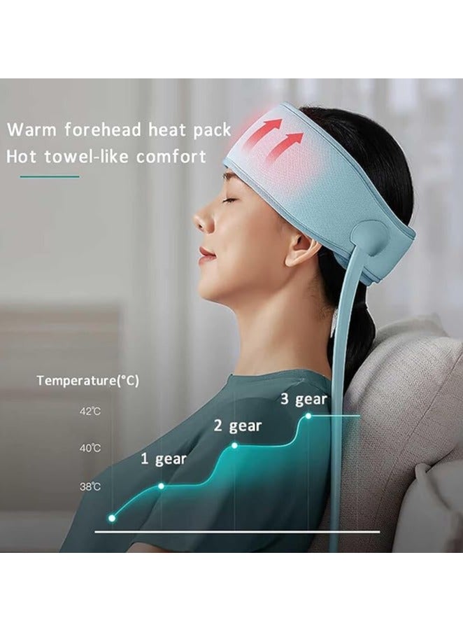 Head Massager With Heat Sleep Massage Instrument Treat Insomnia Scalp Massager For Deep Relaxation And Pressure Relief,Blue  - Image 2