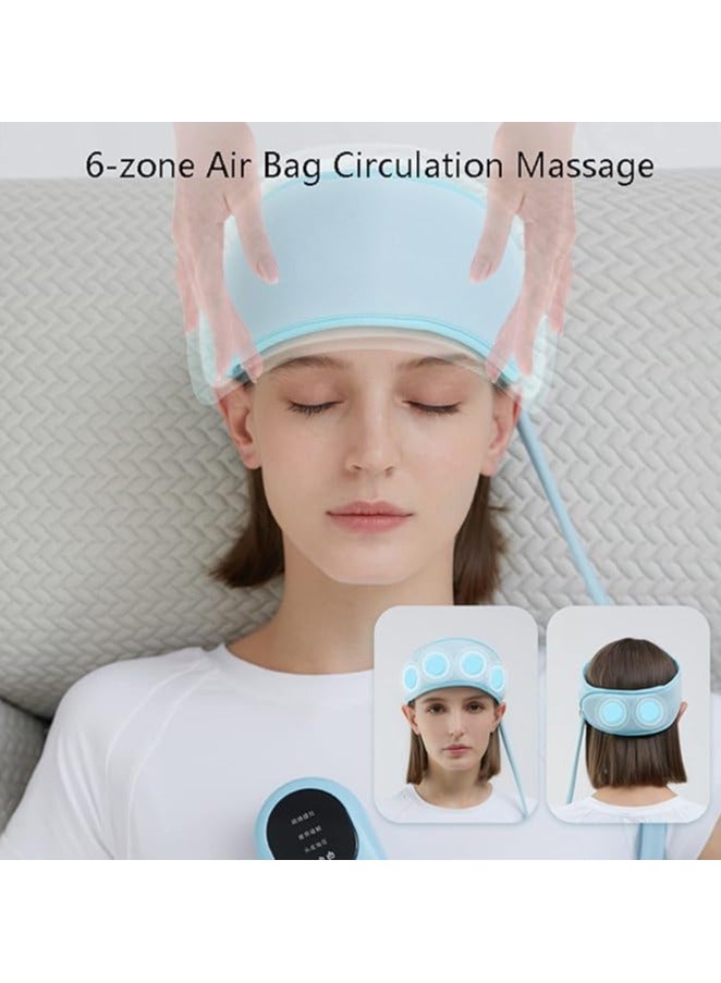 Head Massager With Heat Sleep Massage Instrument Treat Insomnia Scalp Massager For Deep Relaxation And Pressure Relief,Blue  - Image 4