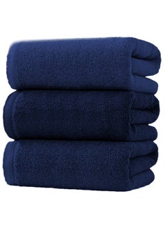 MAXQON Pack Of 2 - Bath Towel - 100% Cotton 600 GSM Large Size (70x140cm) Highly Absorbent And Super Durable , Color Dark Blue  - Image 5
