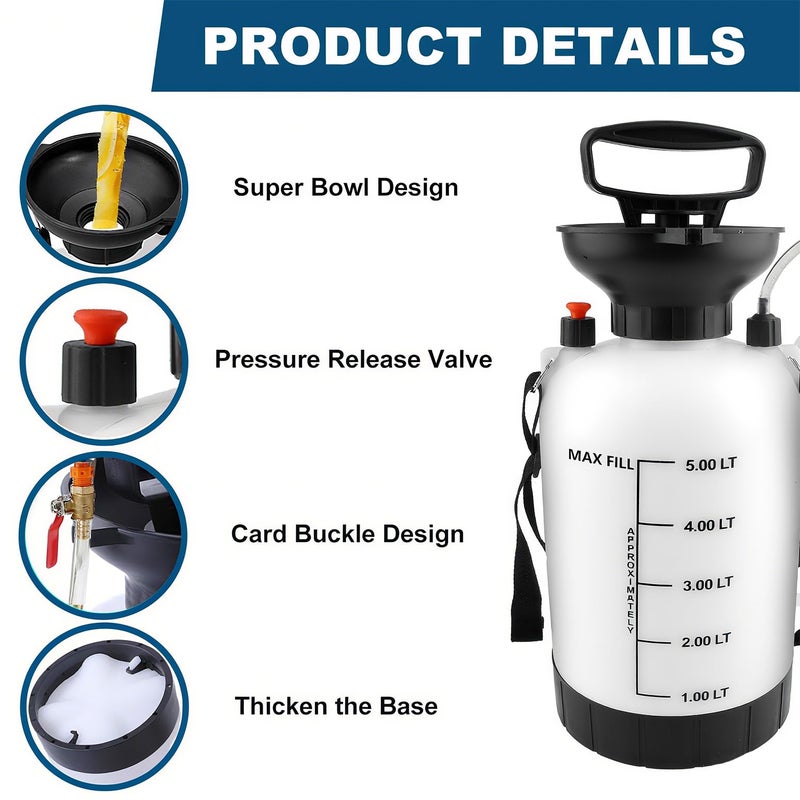 KAERKA 5L Transmission Fluid Pump, Car Transmission Fluid Hand Pump, Transmission Oil Pump, for Automotive Trucks Marine Engines, Teflon Tape & Gloves - Image 3