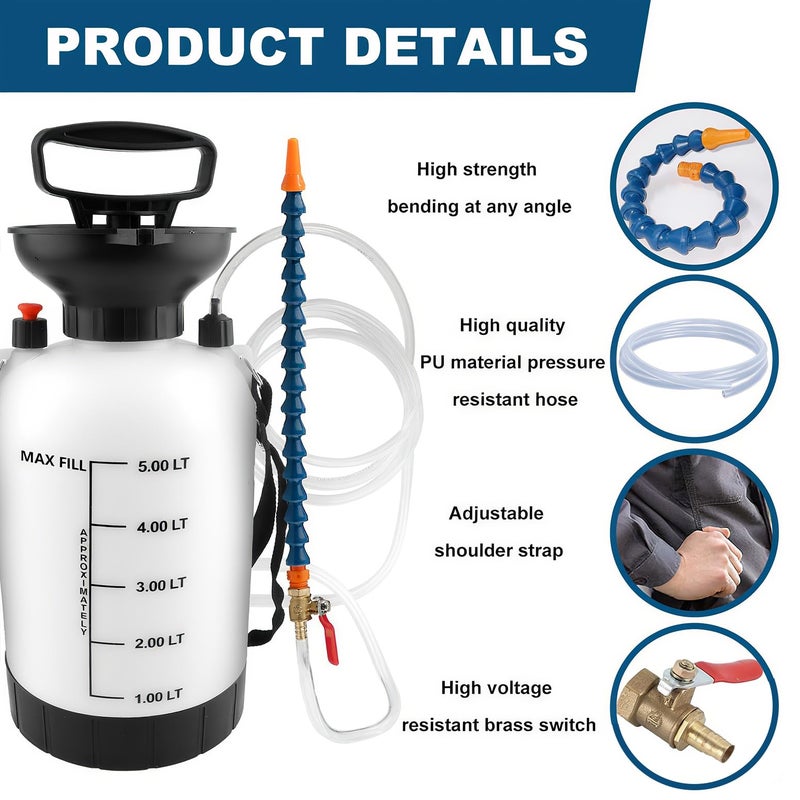 KAERKA 5L Transmission Fluid Pump, Car Transmission Fluid Hand Pump, Transmission Oil Pump, for Automotive Trucks Marine Engines, Teflon Tape & Gloves - Image 4