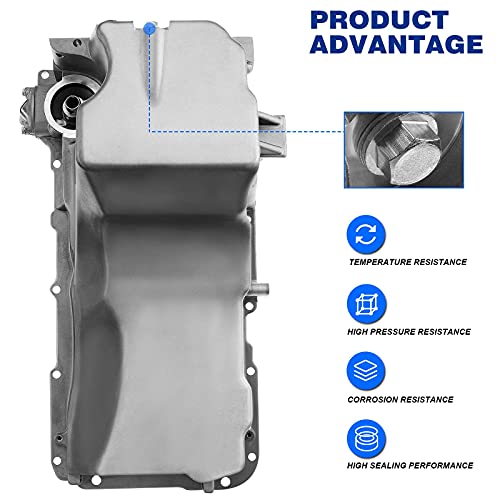 YHTAUTO Engine Oil Pan and Drain Plug Replacement for Chevrolet Silverado Suburban Express Tahoe GMC Sierra Yukon Cadillac - Image 2