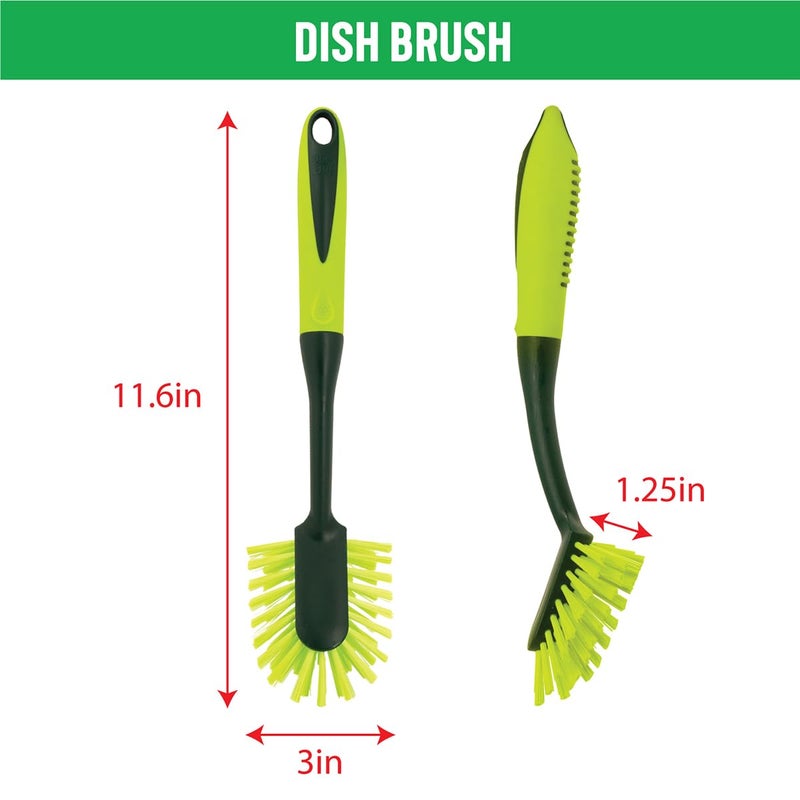 Pine Sol Pine-Sol Scrub Brush Set - Long Handle Cleaning Brushes with Heavy Duty Bristles and Comfort Grip - Scrubbers for Kitchen, Household, and Dishwashing, 5 Pieces - Image 4