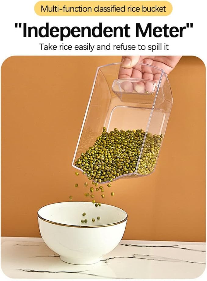 proxin Rotating Rice Dispencer, 360° Rotating 6 Grid Cereal Dispenser, Dry Food Dispenser with Automatic Distribution System, Rice Storage Container Kitchen, Storage Box - Image 4