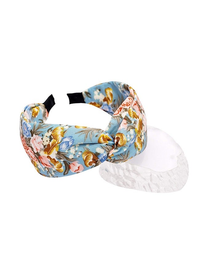 Vogue Hair Accessories - Vogue Hair Accessories Printed Fabric Knot Metal Hairband Headband (B_L_U_E_F_L_O_R_A_L) - Image 1