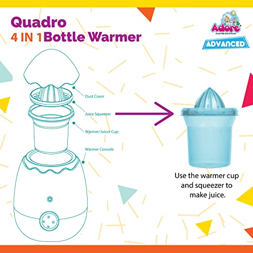 Adore 4 in 1 Baby Bottle Warmer & Sterilizer with 1 Year Warranty- Portable Baby Milk Bottle Warmer, Food Warmer & Juice Squeezer 1 Year Warranty) - Image 3
