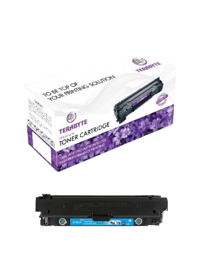 Terabyte 508A Compatible Toner M553 Toner 508A CF361A Toner Cartridge Compatible For HP Color Laser Jet Enterprise M552 MFP M577f Printer 361A 508 (CF361A(Cyan) - Image 1
