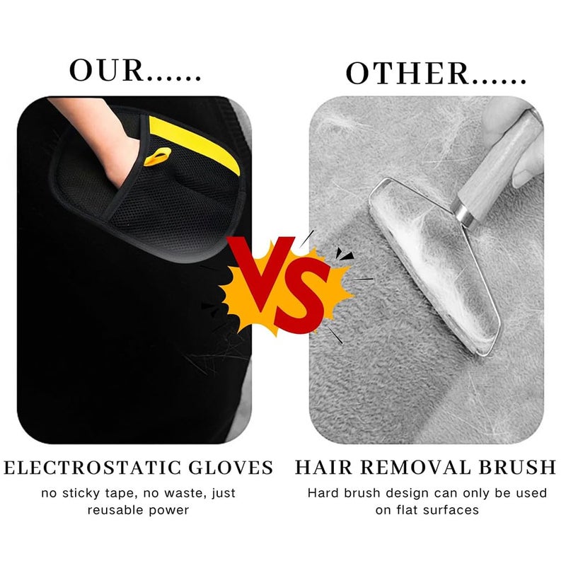 Qpets® Pet Hair Removal Glove, Anti-Static Pet Deshedding Grooming Glove, Ventilated Mesh Fabric, Quickly Remove Shedding - Image 3