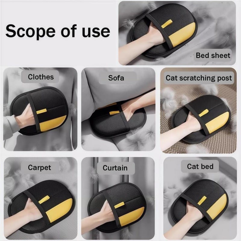 Qpets® Pet Hair Removal Glove, Anti-Static Pet Deshedding Grooming Glove, Ventilated Mesh Fabric, Quickly Remove Shedding - Image 4