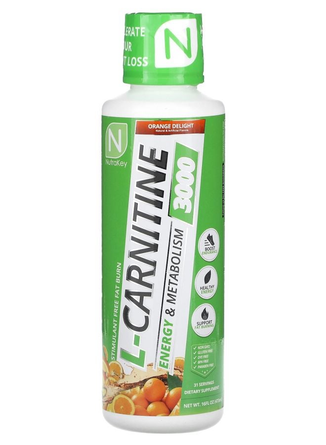 LCarnitine 3000  Orange Delight 16 fl oz (473 ml)