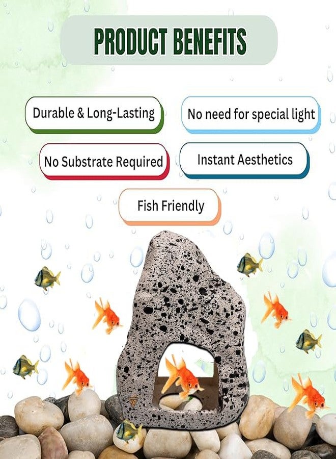 GIG BAZAAR-Aquarium Stone Shelter Rock Cave Hideaway, Hidden Space for Fish and Shrimp Shelter Rock, Speckled Granite Design, Fish Tank Decoration Ornament Accessories (White) - Image 5