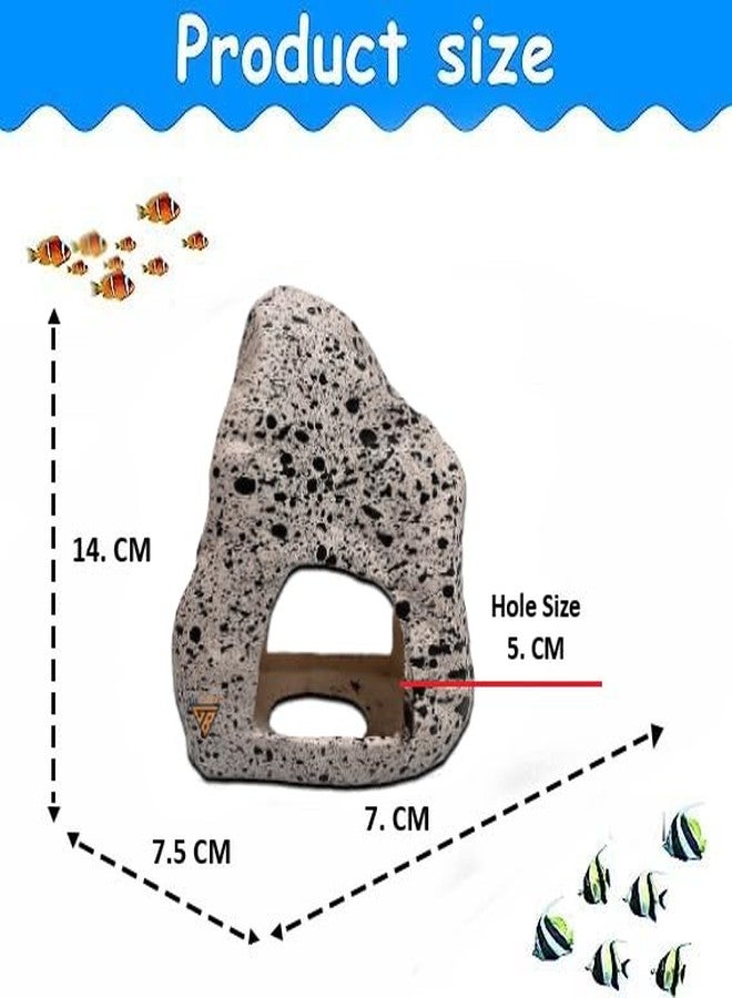 GIG BAZAAR-Aquarium Stone Shelter Rock Cave Hideaway, Hidden Space for Fish and Shrimp Shelter Rock, Speckled Granite Design, Fish Tank Decoration Ornament Accessories (White) - Image 4