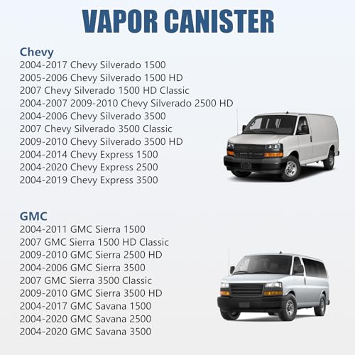SIYOEN Vapor Canister Compatible with Chevy Silverado Express 1500 2500 3500 HD(04-20), for GMC Savana Sierra 1500 2500 3500 HD(04-20), for Workhorse W42 W62(04-05) Replaces 911-095 15137021 12569373 - Image 2