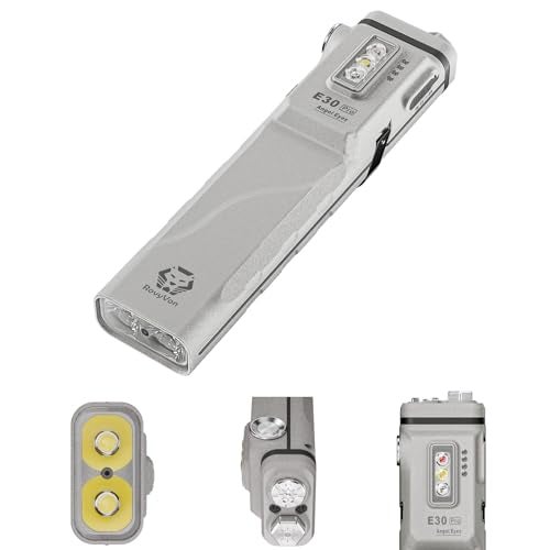 RovyVon E30 Pro Marble USB-C Rechargeable EDC Flashlight, Max 3500 Lumens Flat Flashlight with Proximity Sensor, Combo Switch Versatile Pocket Light for Everyday Carry/Emergency(365nm+Red+White) - Image 1