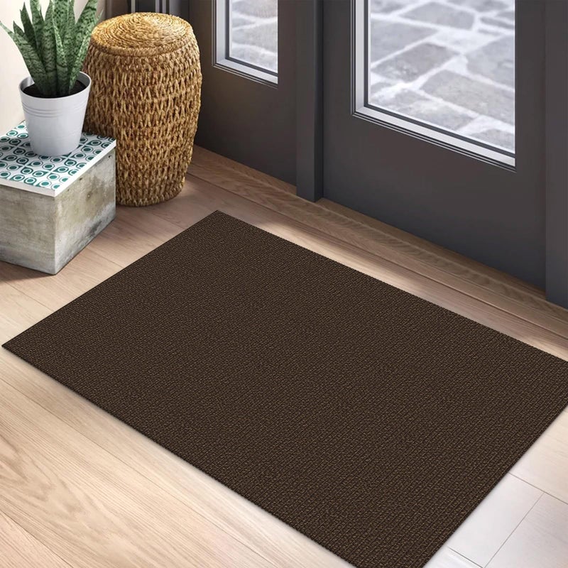 EARTHALL Small Area Rug 2x3 Ft Washable Rugs for Entryway Non Slip Braided Throw Rugs Door Mat Indoor Outdoor Entrance Cotton Woven Carpet for Kitchen Foyer Front Door BrownCoffee - Image 2