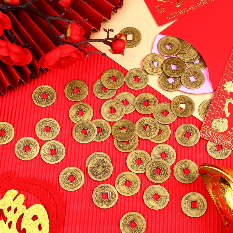 JULMELON 24 Pcs Chinese New Year Red Envelopes and 100 Pcs Lucky Coins Set, Lunar New Year Envelopes for Gifting and Celebrations - Image 4