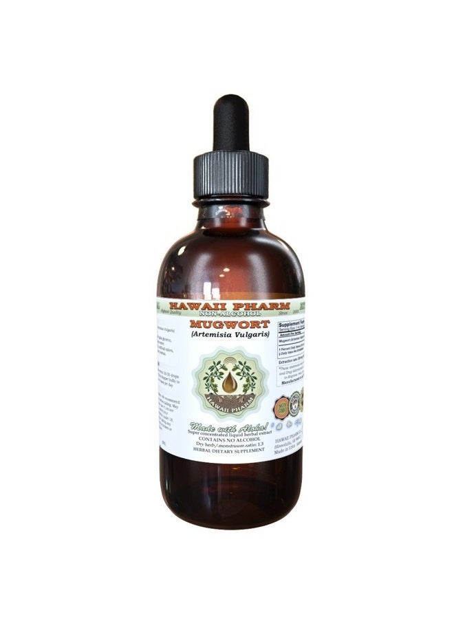 HawaiiPharm Mugwort Alcohol-Free Liquid Extract, Organic Mugwort (Artemisia vulgaris) Dried Flower Glycerite Natural Herbal Supplement, Hawaii Pharm, USA 2 oz - Image 1