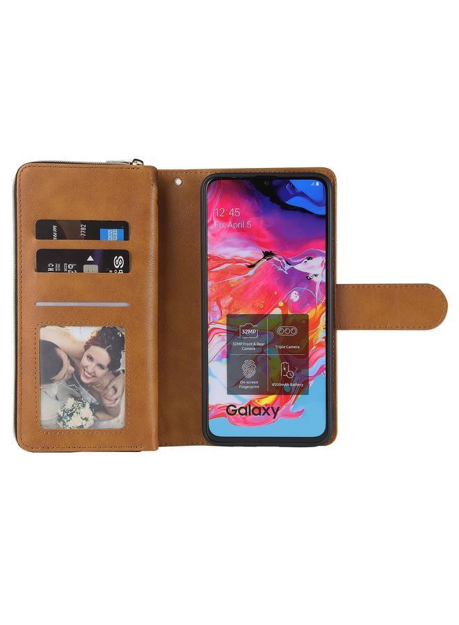 erorex Case For Samsung Galaxy A70 Zipper Wallet Bag Horizontal Flip PU Leather Case with Holder & 9 Card Slots & Wallet & Lanyard & Photo Frame - Image 5
