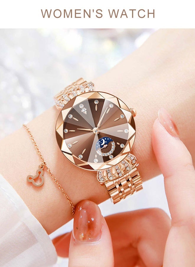 Fashion Steel Strap Women's Diamond-encrusted Star and Moon Watch - Image 3