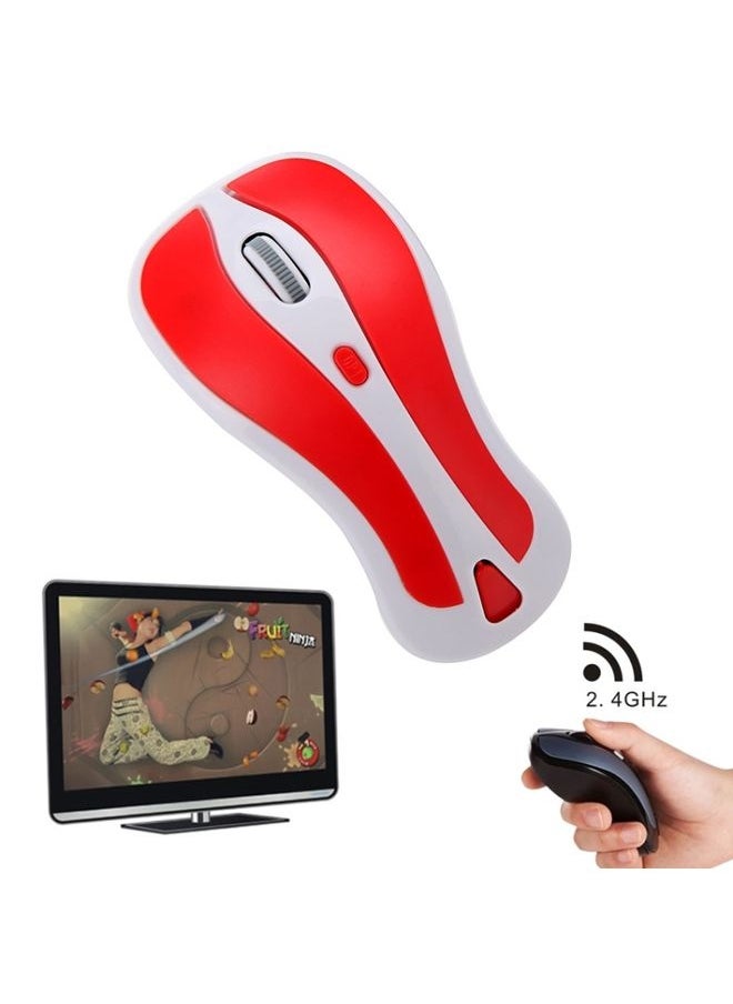 NIBEMINENT PR-01 6D Gyroscope Fly Air Mouse 2.4G USB Receiver 1600 DPI Wireless Optical Mouse for Computer PC Android Smart TV Box (Red + White)  - Image 1