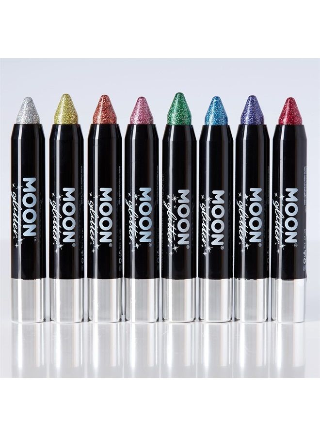 Moon Glitter Holographic Glitter Paint Stick/Body Crayon makeup for the Face & Body by Moon Glitter - 0.12oz - Set of 8 colours - Image 2