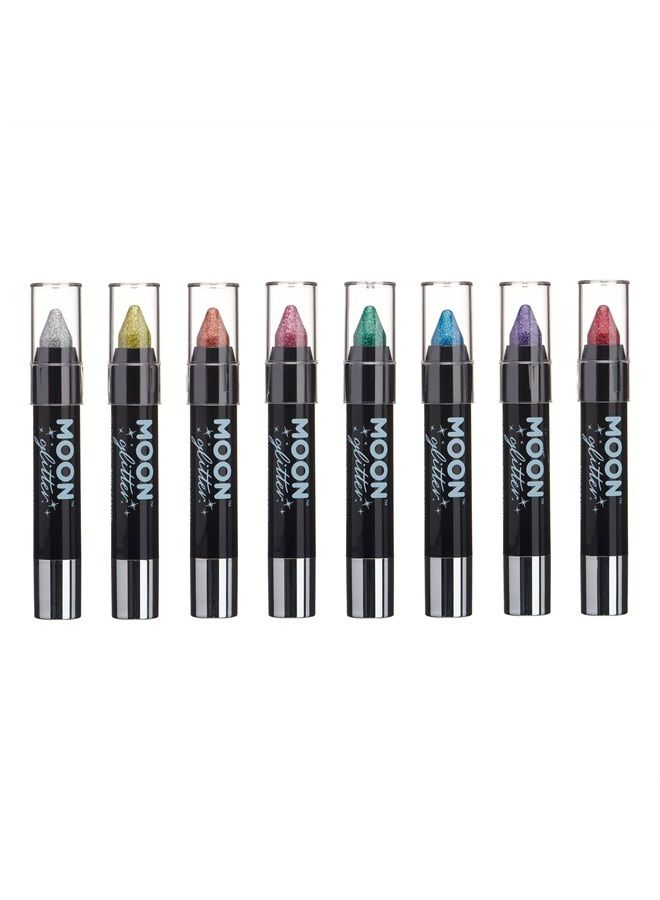 Moon Glitter Holographic Glitter Paint Stick/Body Crayon makeup for the Face & Body by Moon Glitter - 0.12oz - Set of 8 colours - Image 1