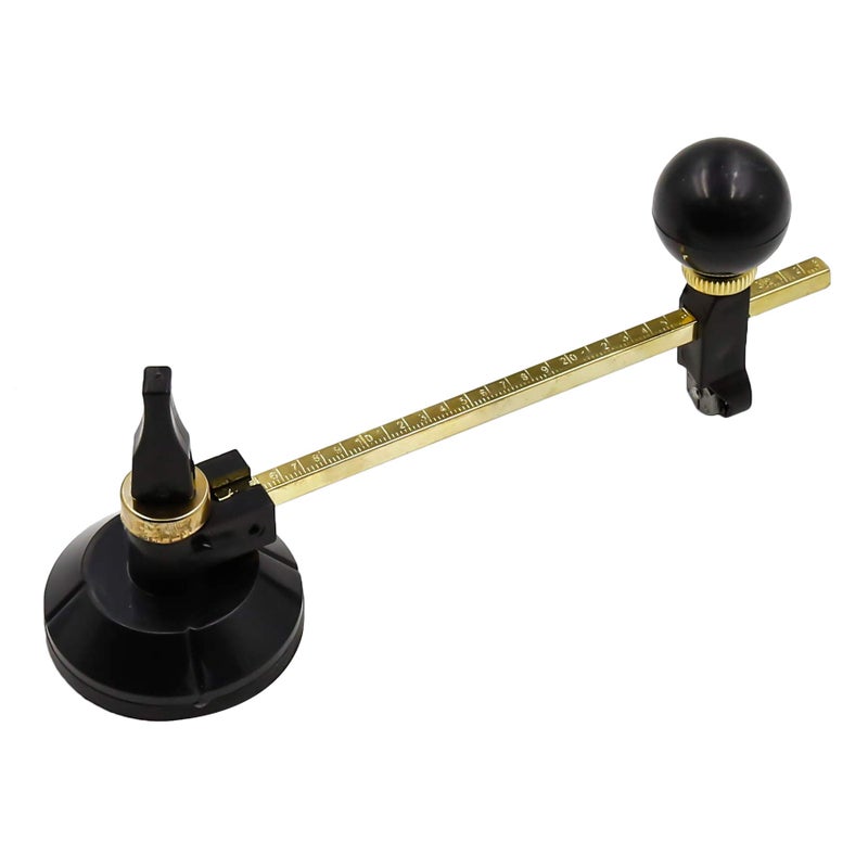 Rannb Circular Glass Cutter 30cm 118 MaxRound Dia Adjustable Compasses Type Suction Cup Cutter