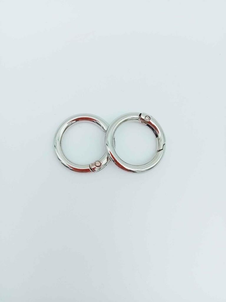Angel Çanta Aksesuar Angel Bag Accessory Silver Color 2 cm Spring Ring 2 pcs 