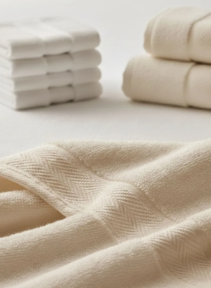 1 تشيس طقم مناشف قطنية 100% مكون من 10 قطع - 600 غرام/متر مربع، فاخر، بيج اللون، مناسب للحمام واليدين والغسيل