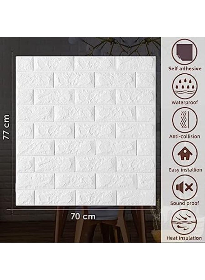 eBasket (20 pieces) of 3D wall stickers, made of polyethylene foam, safe for home use (white color), self-adhesive - Image 3