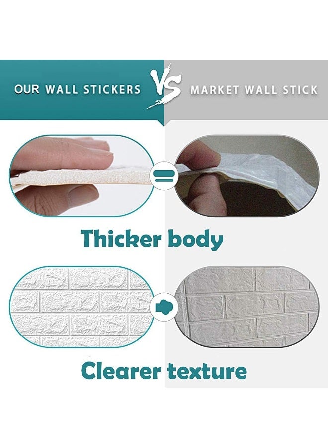 eBasket (20 pieces) of 3D wall stickers, made of polyethylene foam, safe for home use (white color), self-adhesive - Image 5