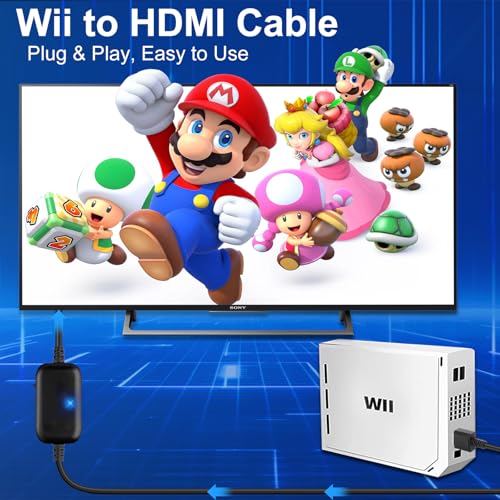 Herfair Wii to HDMI Cable, Wii HDMI Adapter, Wii2HDMI Converter Support 4:3/16:9 Aspect & All Display Modes with 1080P/720P Switch for Nintendo Wii/WiiU, Plug & Play -6.6FT - Image 2