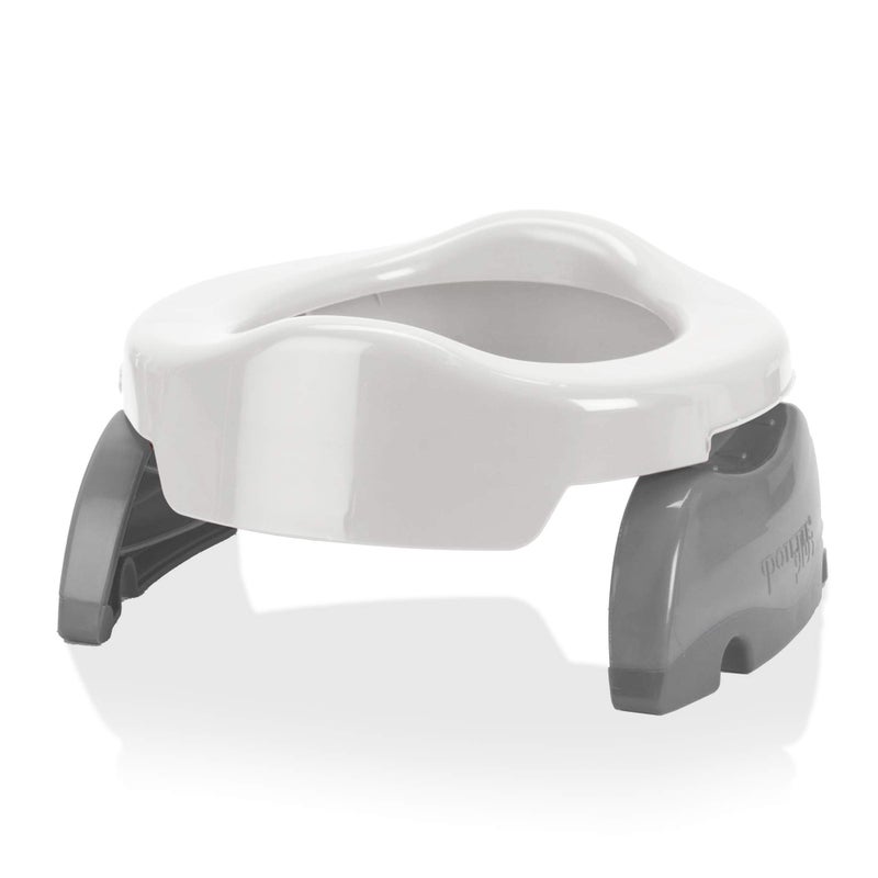 Kalencom Potette Plus 2-in-1 Travel Potty and Trainer Seat - Dual-Purpose Potty Training Toilet Seat - Portable Potty for Toddler Travel - with Durable, Lock-in Legs and Splash Guard - White/Gray - Image 4