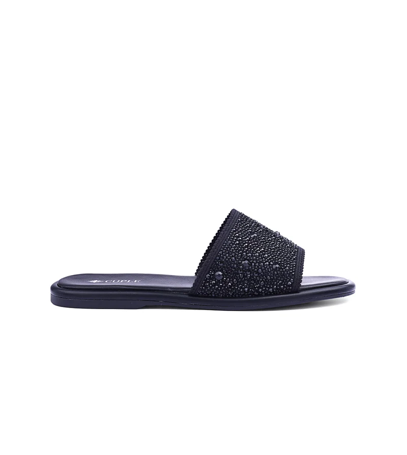 Cuple Womens wide strap flat sandals