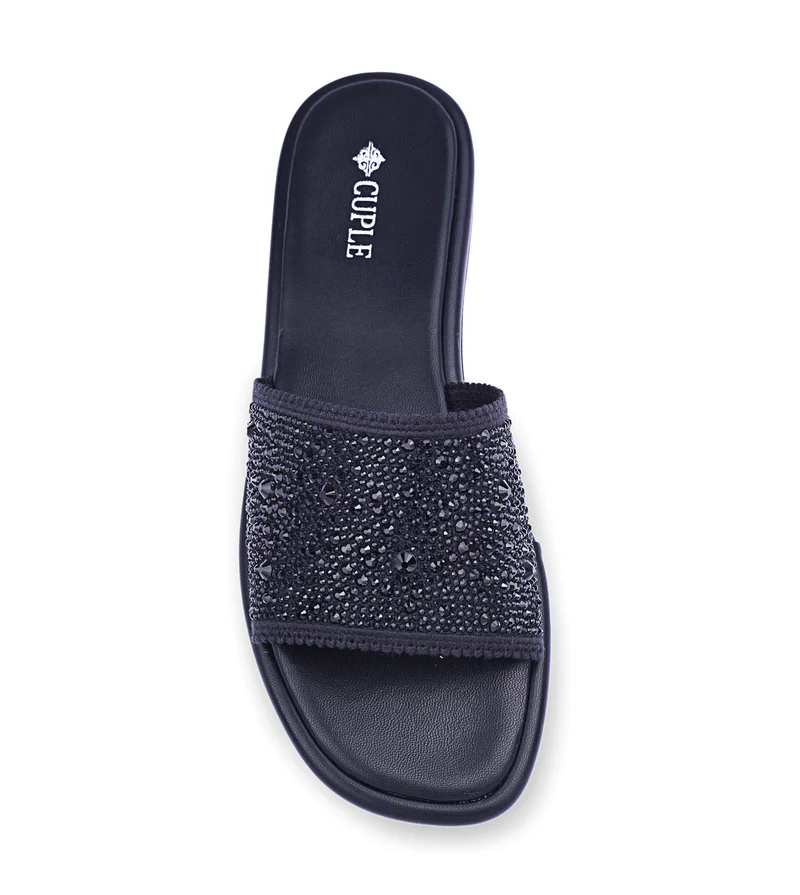 Cuple Womens wide strap flat sandals