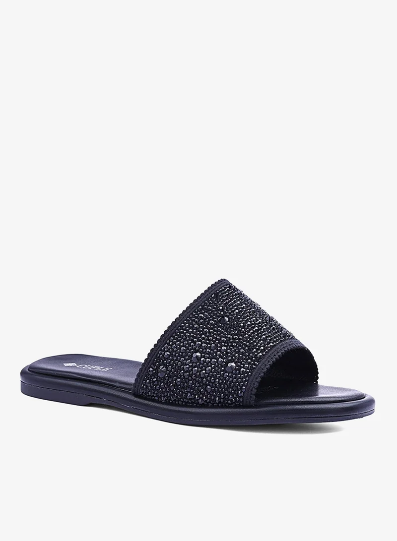 Cuple Womens wide strap flat sandals