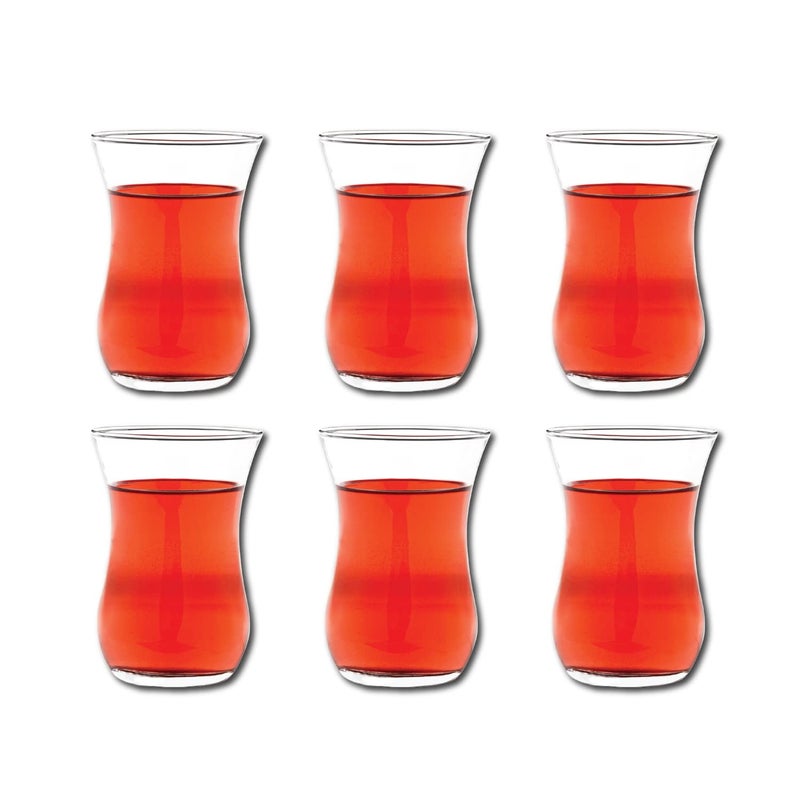 Vikko Teacups Turkish Tea Glasses Set of 6 Authentic Turkish Tea Cups 4 Ounce Tea Glass