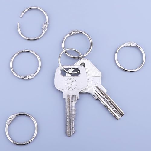HAUTOCO 100 Pcs Loose Leaf Binder Rings, 0.75 Inch Nickel Plated Metal Binder Rings, Office Book Rings Keychain Key Rings for School Home Index Cards - Image 5