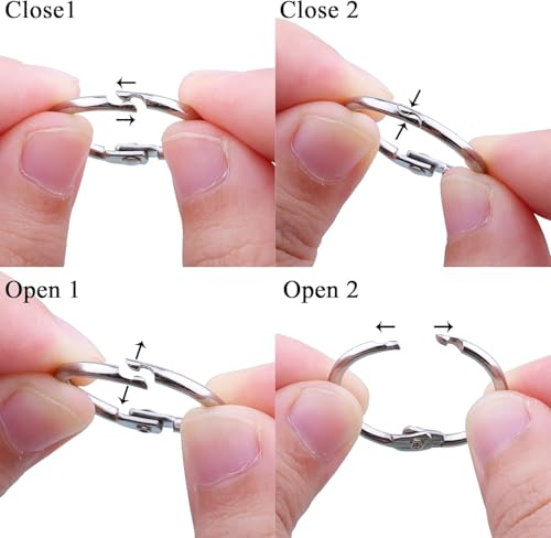 HAUTOCO 100 Pcs Loose Leaf Binder Rings, 0.75 Inch Nickel Plated Metal Binder Rings, Office Book Rings Keychain Key Rings for School Home Index Cards - Image 4